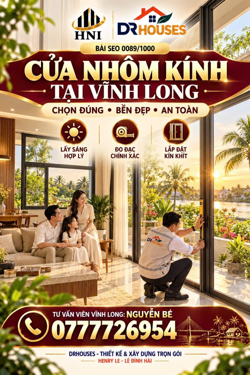 BÀI SEO 0089: CỬA NHÔM KÍNH TẠI VĨNH LONG – CHỌN ĐÚNG GIẢI PHÁP CHO NHÀ Ở